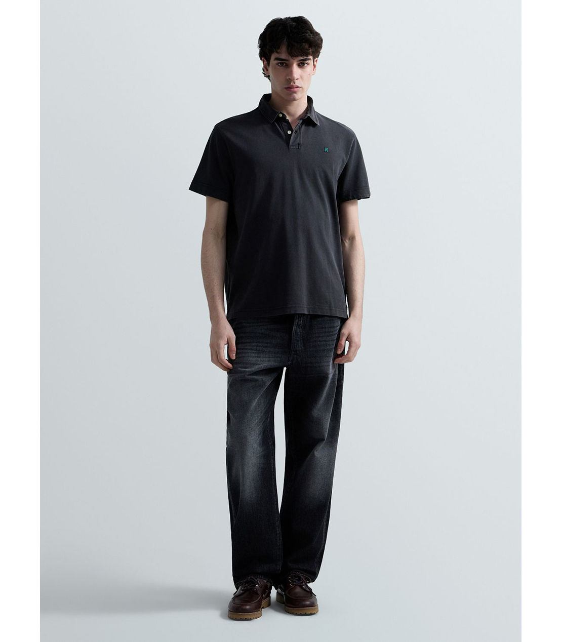 マーブルダイコットンピケポロシャツ 詳細画像 ブラックボード 2